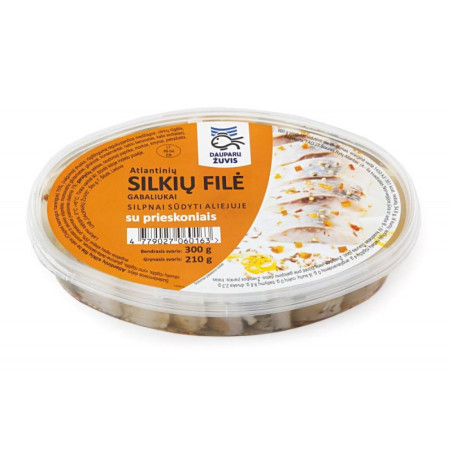 Silkių filės gabaliukai aliejuje su prieskoniais, 300 g