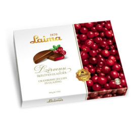 Glaistytos marmelado skiltelės LAIMA spanguolių sk., 190 g