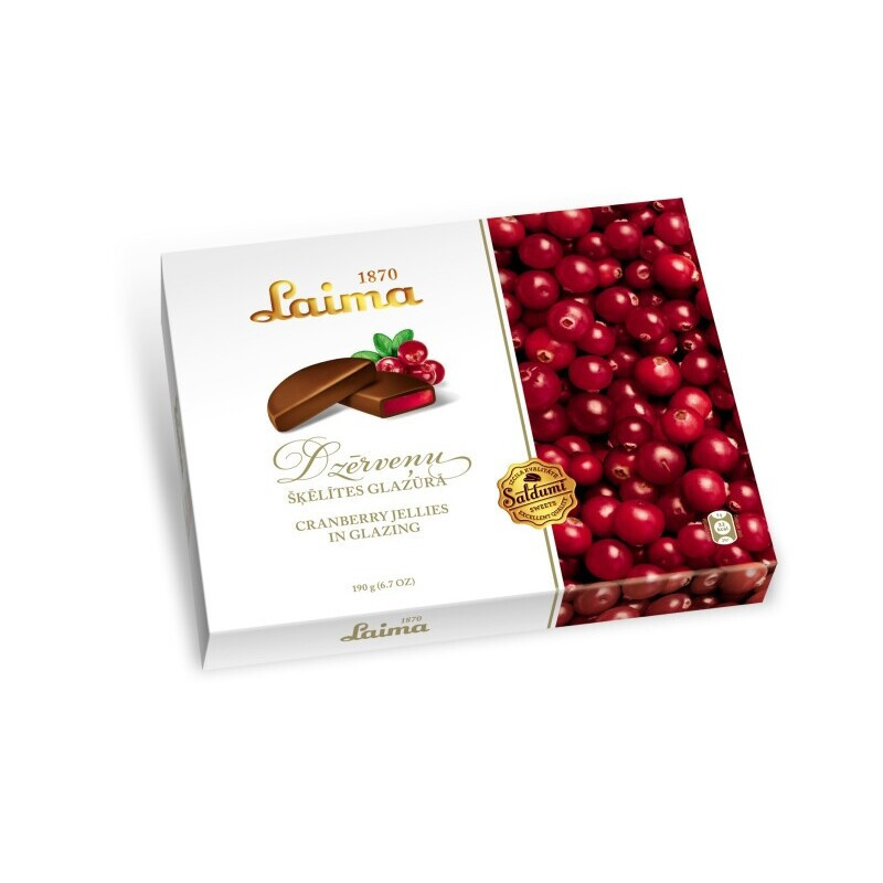 Glaistytos marmelado skiltelės LAIMA spanguolių sk., 190 g