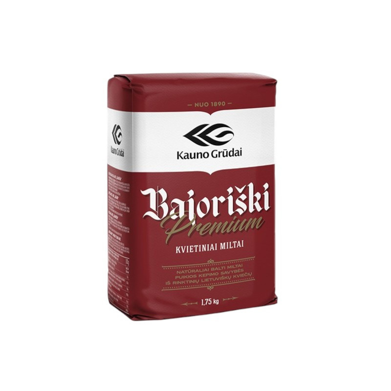 Kvietiniai miltai KAUNO GRŪDAI Bajoriški, 405C, 1,75 kg
