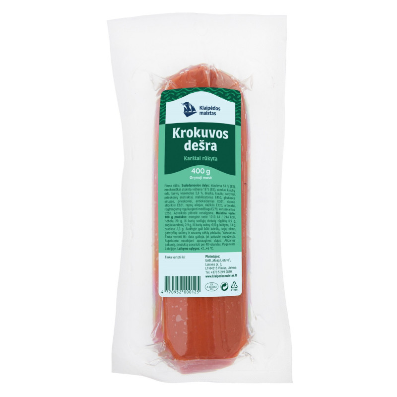 Karštai rūkyta KROKUVOS dešra, I r., 400 g