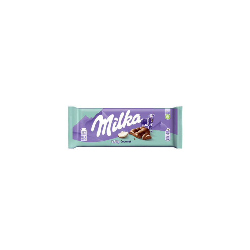Pieninis šokoladas MILKA su kokosų įdaru, akytasis, 97 g