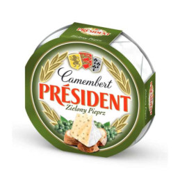 Pelėsinis sūris PRESIDENT,CAMEMBERT su žal.pip.,32%rieb.120g