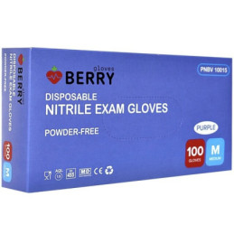 Vienk. nitrilinės pirštinės BERRY, M dydis, 100 vnt.