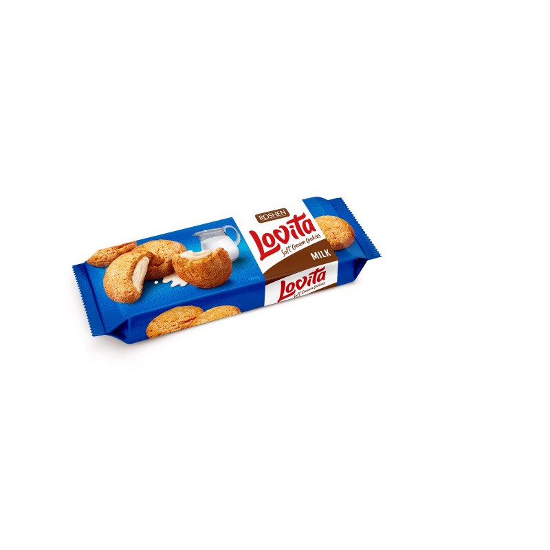 Minkšti sausainiai LOVITA su pieno kremo įdaru, 127 g