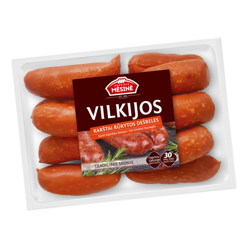 Karštai rūkytos VILKIJOS dešrelės ~ 1 kg