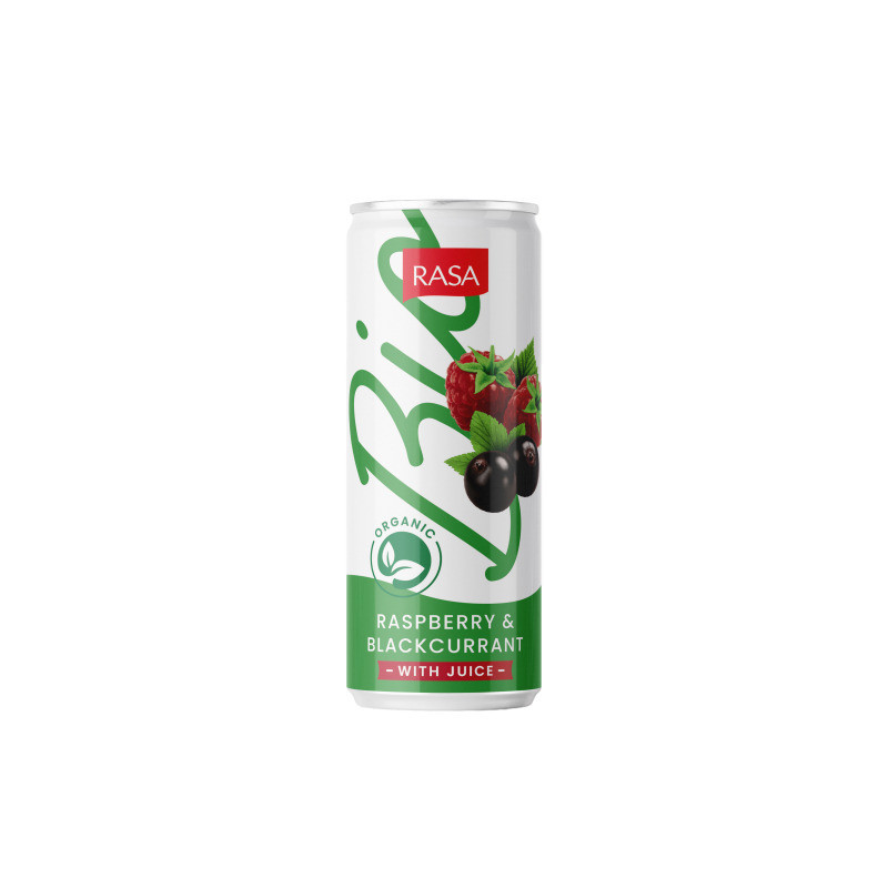 Eko. gaiv. gėr. RASA BIO,aviečių,juod.ser.sk., gaz., 330 ml