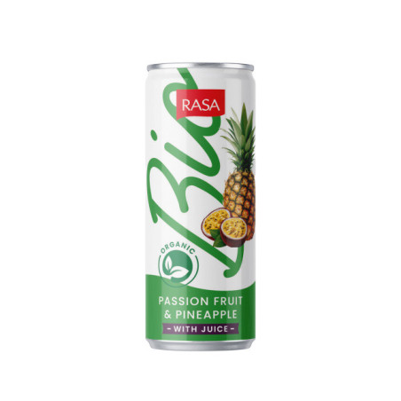 Eko. gaiv. gėr. RASA BIO, pasiflorų, ananasų sk.gaz., 330 ml
