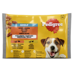 Konser. suaug. šunų ėdalas PEDIGREE su jaut.ir kep.,su paukšt., 4x100g