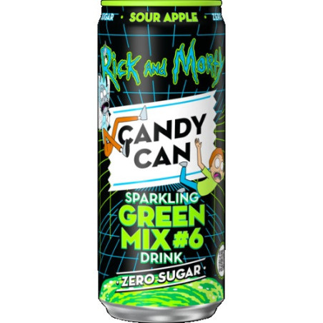 Gazuotas gaivusis gėrimas CANDY CAN Rick & Morty Green mix, 0.33 l