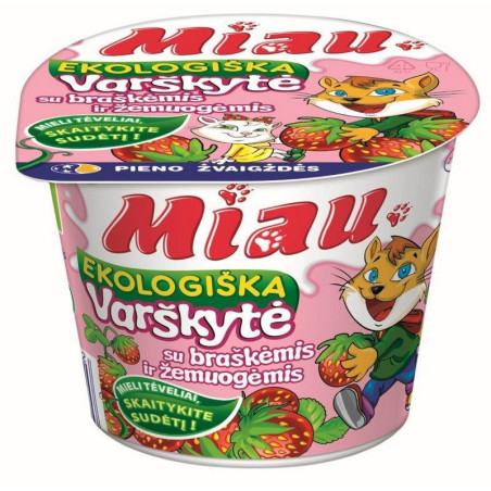 Varškytė su žemuogėmis MIAU, 100 g