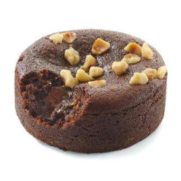 Pyragėlis ŠOKOLADINIS FONDANTAS su riešutais veganiškas, 90 g