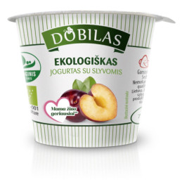 Ekologiškas jogurtas DOBILAS su slyvomis 3,1% rieb., 125g