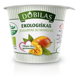 Ekologiškas jogurtas DOBILAS su mangais 3,1% rieb.,125g