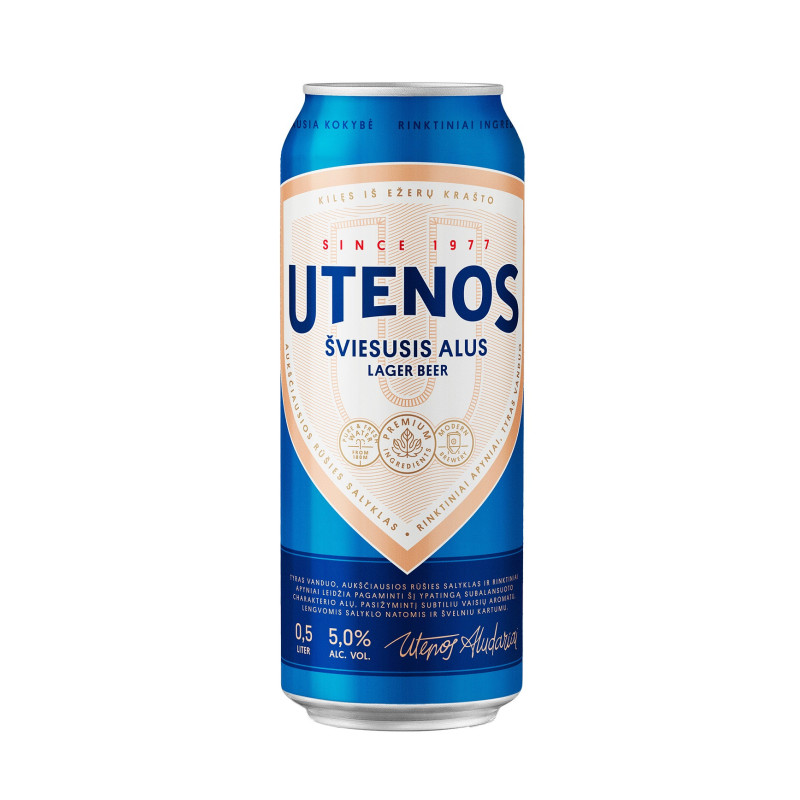 UTENOS alus, 5%, skard., 568 ml