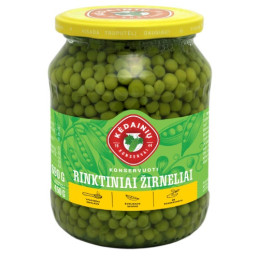 Konservuoti ŽALIEJI ŽIRNELIAI RINKTINIAI, 690 g