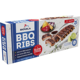 Lėtai virti kiaulienos šonkauliai BIOVELA, BBQ padaže 500 g