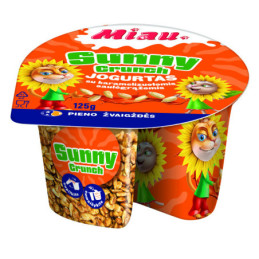 Jogurtas MIAU,SUNNY CRUNCH su karam.saulėgr., 6,6%rieb.,125 g