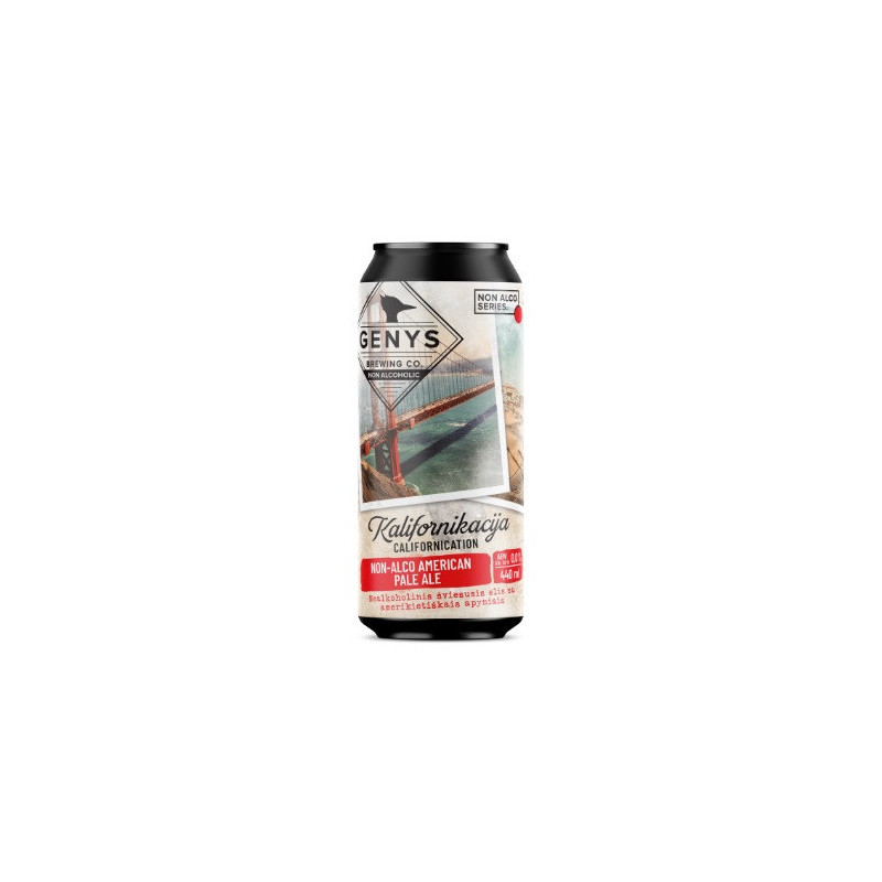 Nealkoholinis alus GENYS KALIFORNIKACIJA, švies., sk., 440 ml