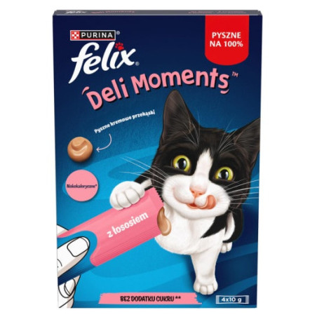 Skanėstai katėms FELIX DELI MOMENTS, lašiš. sk., 4 x 10 g