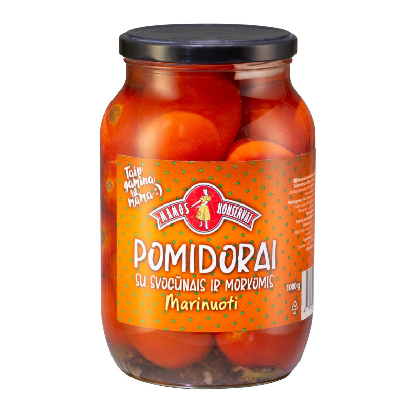 Marinuoti pomidorai MAMOS KONSERVAI su svog. ir mork., 1 kg