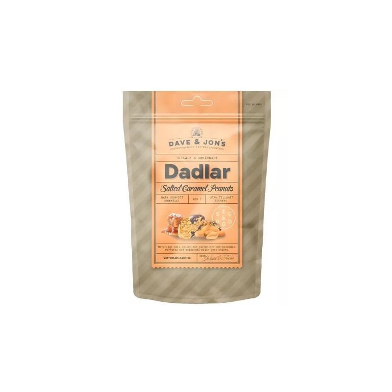 Džiov.datulės DAVE AND JON S (SALTED CARAMEL PEANUTS),125 g