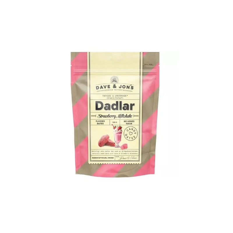 Džiov.datulės DAVE AND JON S (STRAWBERRY MILKSHAKE),125 g