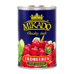 Konservuotos braškės MIKADO, sirupe, 410 g / 160 g