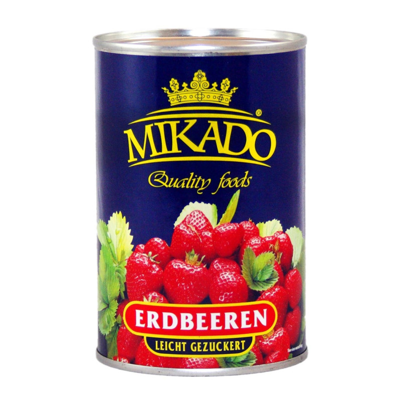 Konservuotos braškės MIKADO, sirupe, 410 g / 160 g
