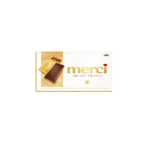 Pieninis šokoladas MERCI su kavos skonio įdaru, 100 g