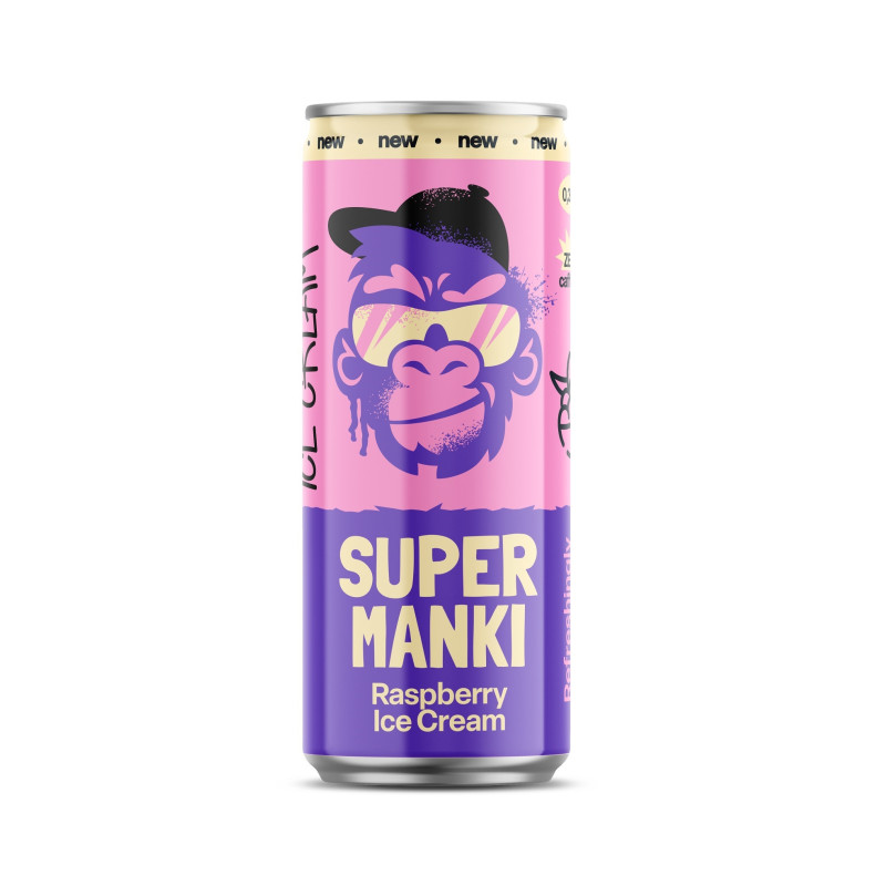 Gaivusis gėrimas Super Manki Avietinių ledų sk. 0,33 l