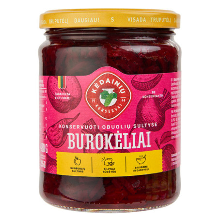 Konservuoti burokėliai KĖDAINIŲ, obuolių sultyse, 480 g