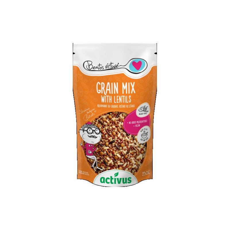 Grūdų mišinys su lęšiais, ACTIVUS & BEATOS VIRTUVĖ, plast. maišelyje, 250 g