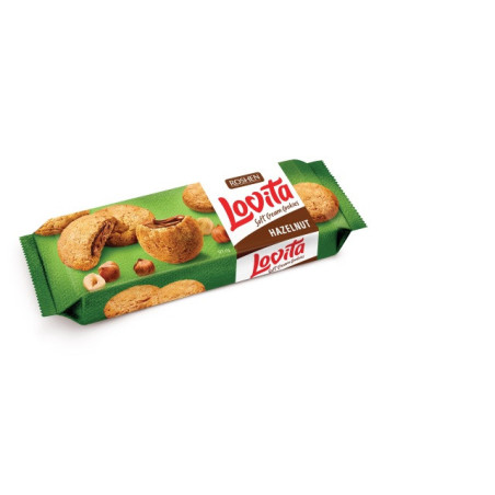 Minkšti sausainiai LOVITA su lazd. riešutų kremo įd., 127 g
