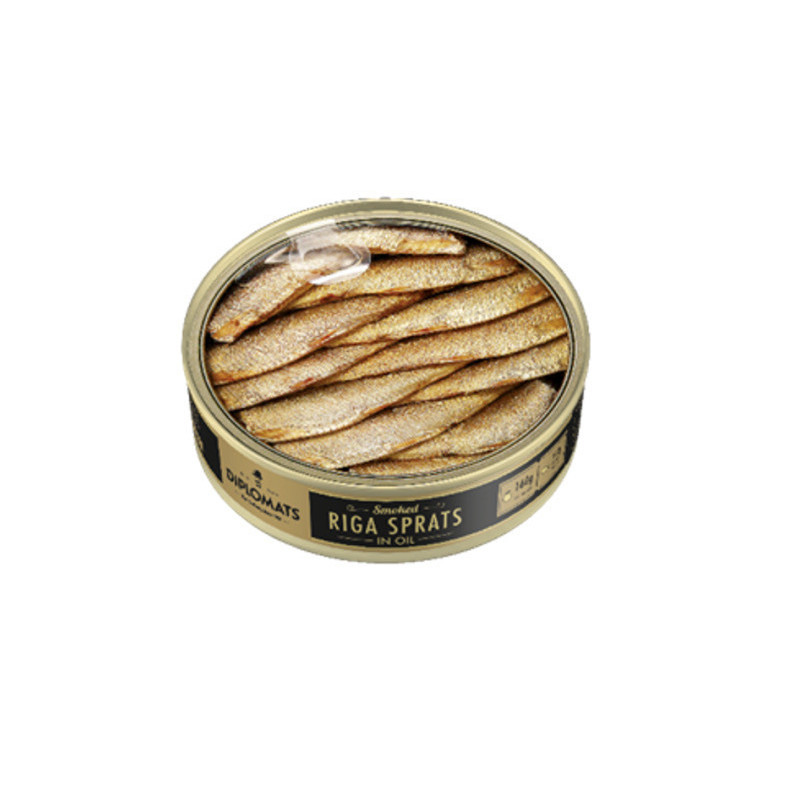 Šprotai DIPLOMATS, aliejuje, rūkyti, skard., 160 g