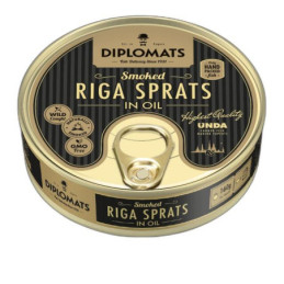 Šprotai DIPLOMATS, aliejuje, rūkyti, skard., 160 g