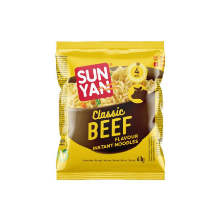 Gr. paruoš. makaronai SUN YAN su jautienos sk. sult., 60 g