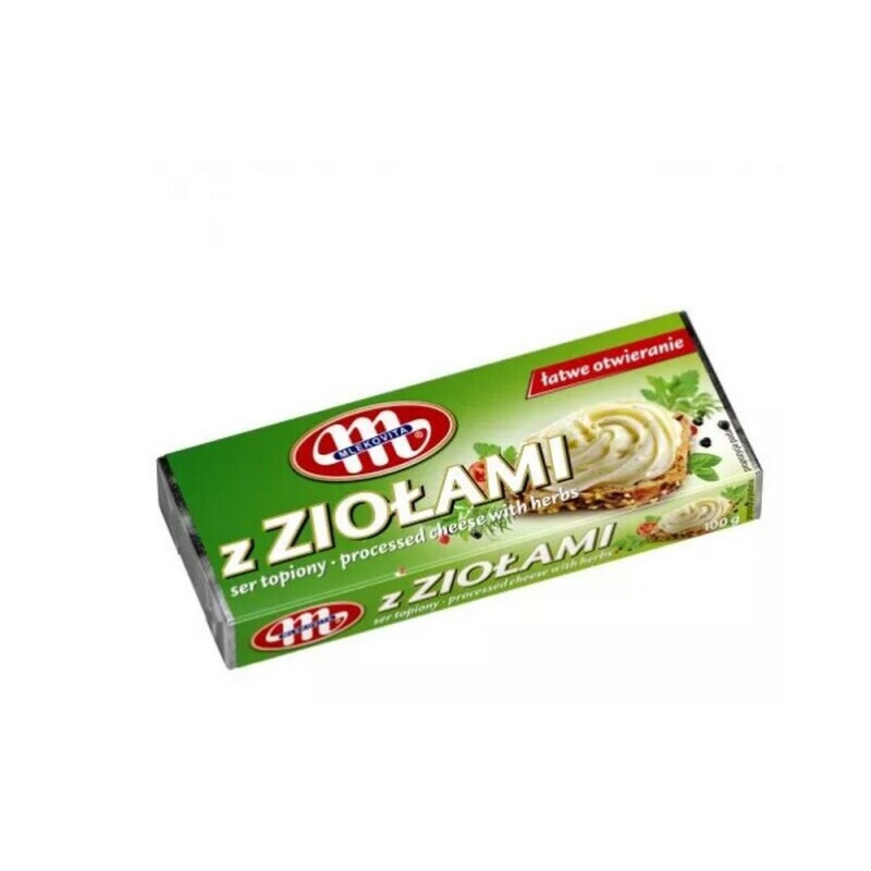 Sūrio gaminys MLEKOVITA, GOUDA su žolelėmis, 100 g
