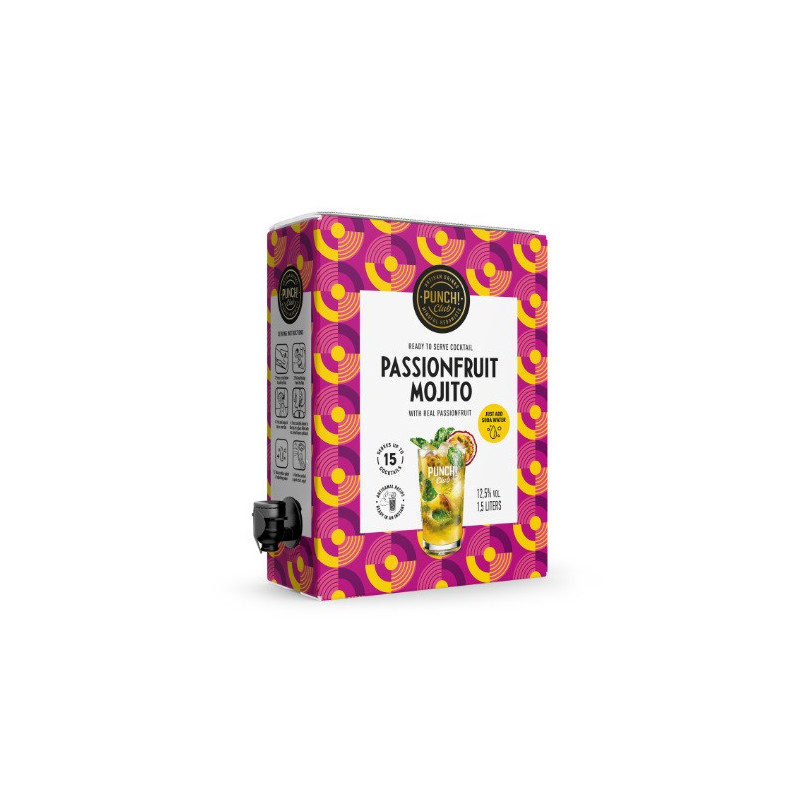 Alk. kokteilis PUNCH CLUB, Passionfuit Mojito, 12,5%, 1,5 l