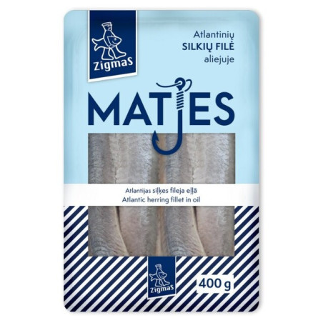 Silkių filė ZIGMAS, MATES, aliejuje, 400 g