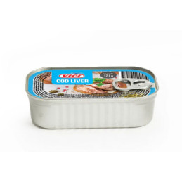Menkių kepenėlės savo aliejuje VIČI, 121 g