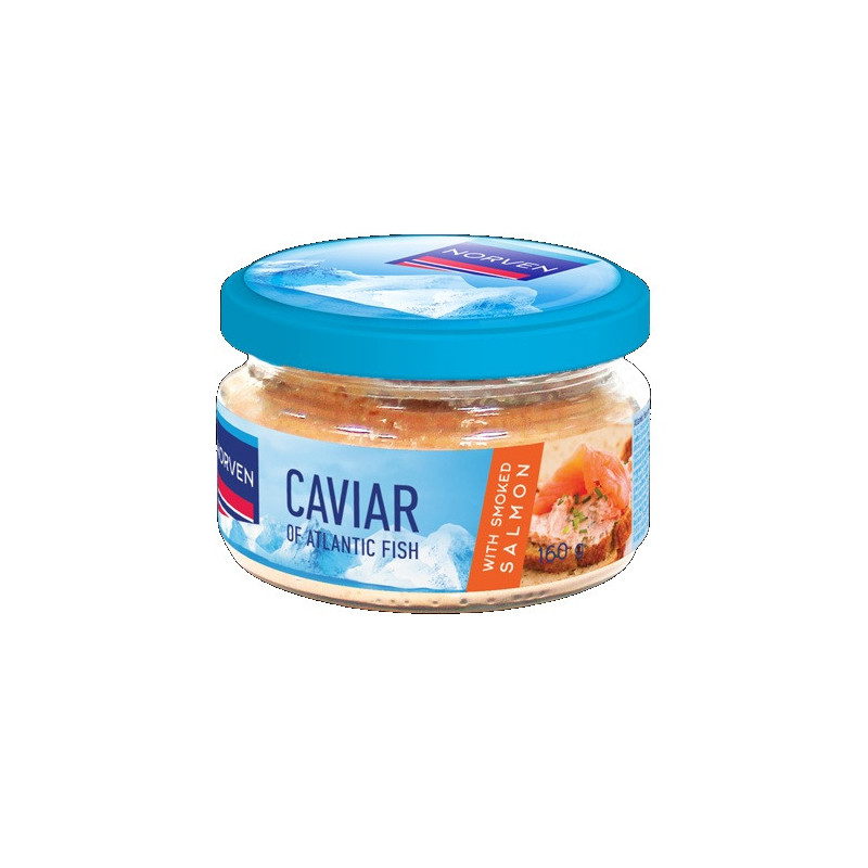 Ikrų užtepėlė baltajame padaže su rūkyta lašiša NORVEN, 160 g