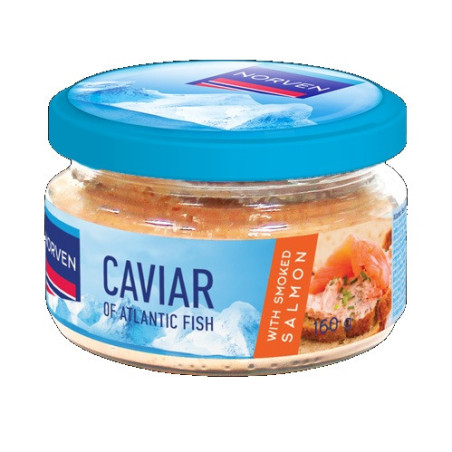Ikrų užtepėlė baltajame padaže su rūkyta lašiša NORVEN, 160 g