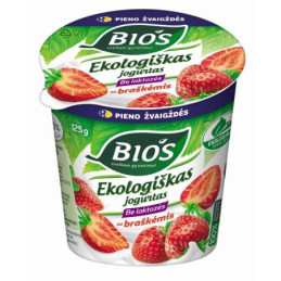 EKO jogurtas su braškėmis BIOS, 125 g