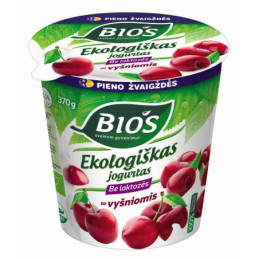 EKO jogurtas be laktozės su vyšniomis BIOS, 3,1 %, 370 g