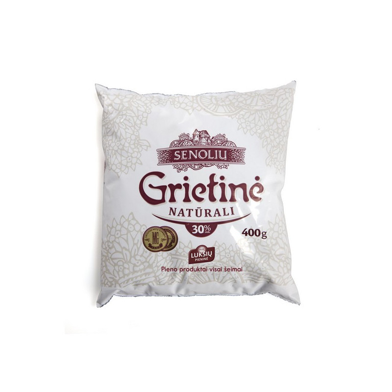 Natūrali grietinė SENOLIŲ, maiš., 30 %, 400 g