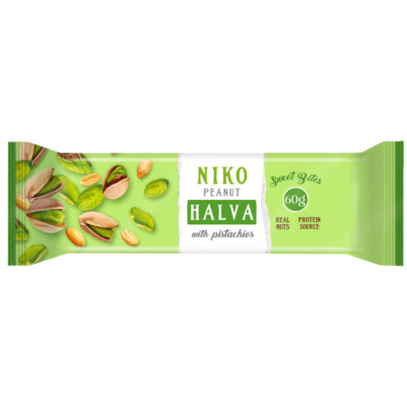 Žemės riešutų chalva NIKO su pistacijomis, 60 g