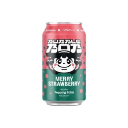 Juodos arbatos gėrimas BUBBLE BOB su braškių burbuliukais, 330 ml