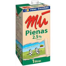 Pienas MŪ, 2,5% rieb., UAT, 1 l