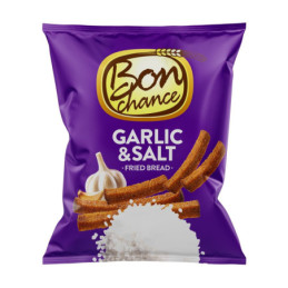 Keptos duonos traškučiai BON CHANCE su česnaku ir druska, 150 g